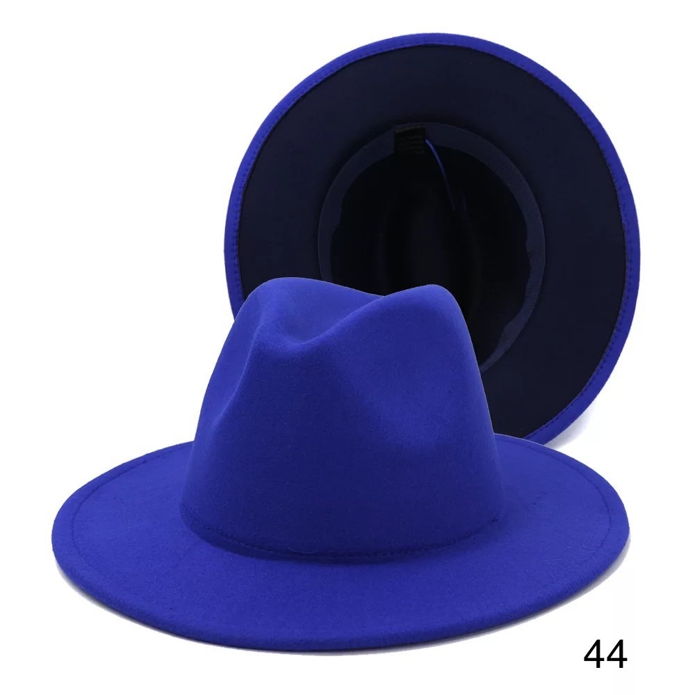 Vegan Fedora Wide No Trim Firm Brim FA Wool Hat - Picture 7 of 15
